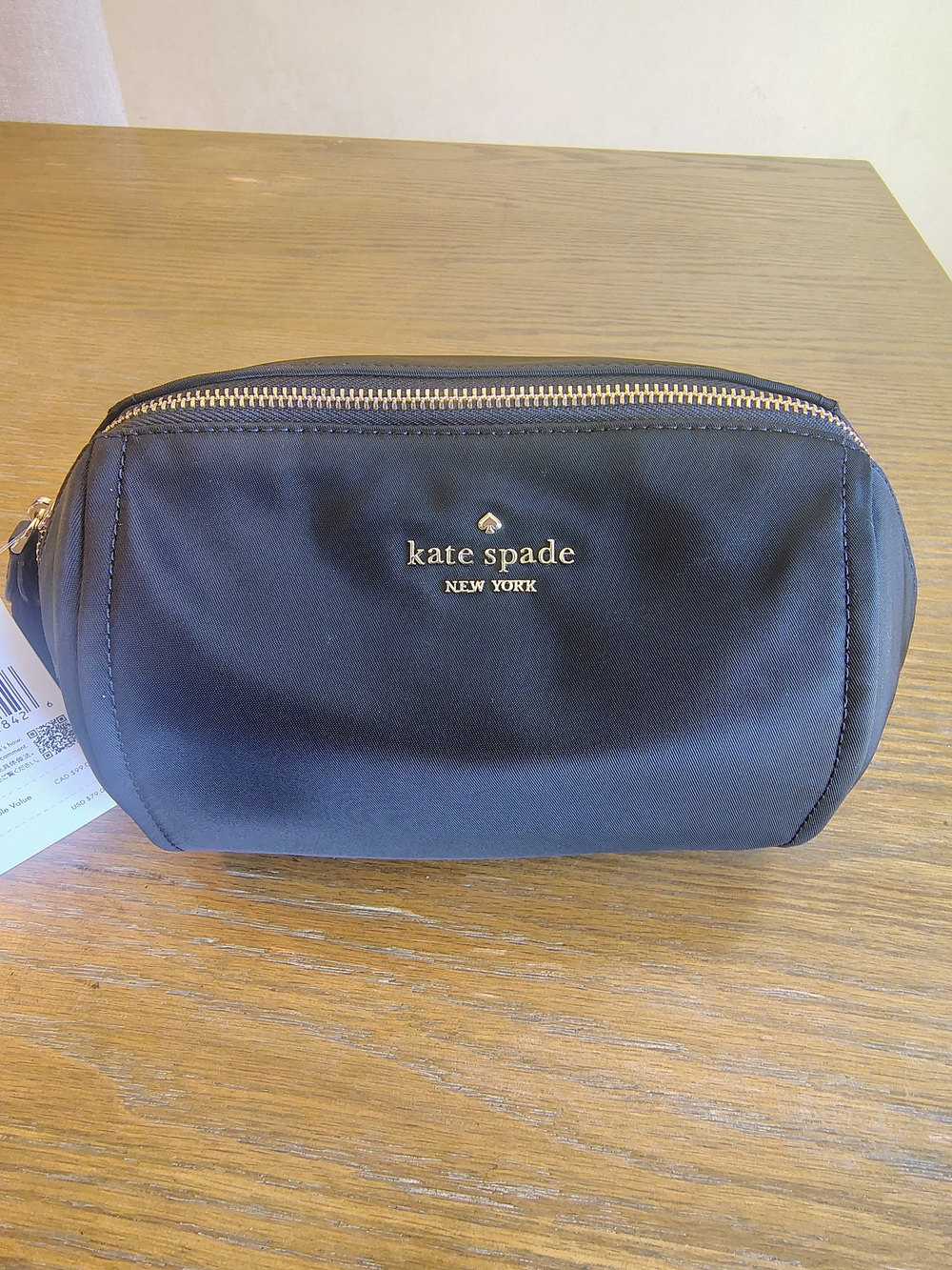 NWT Kate Spade Chelsea The Little Better Nylon Medium Cosmetic Pouch Black WLR00